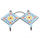 Turquoise And Yellow Sun Flower Tiles Hooks